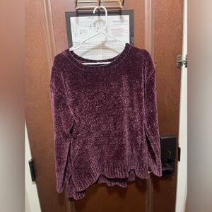 Jones New York Velvet Plum Sweater Size L